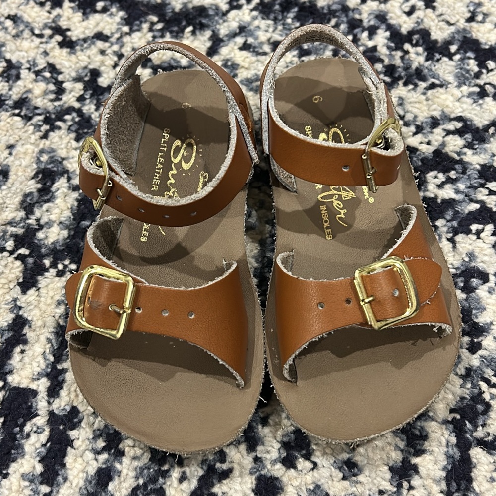 Salt Water Sandals by Hoy Tan Leather Kids Sandals
